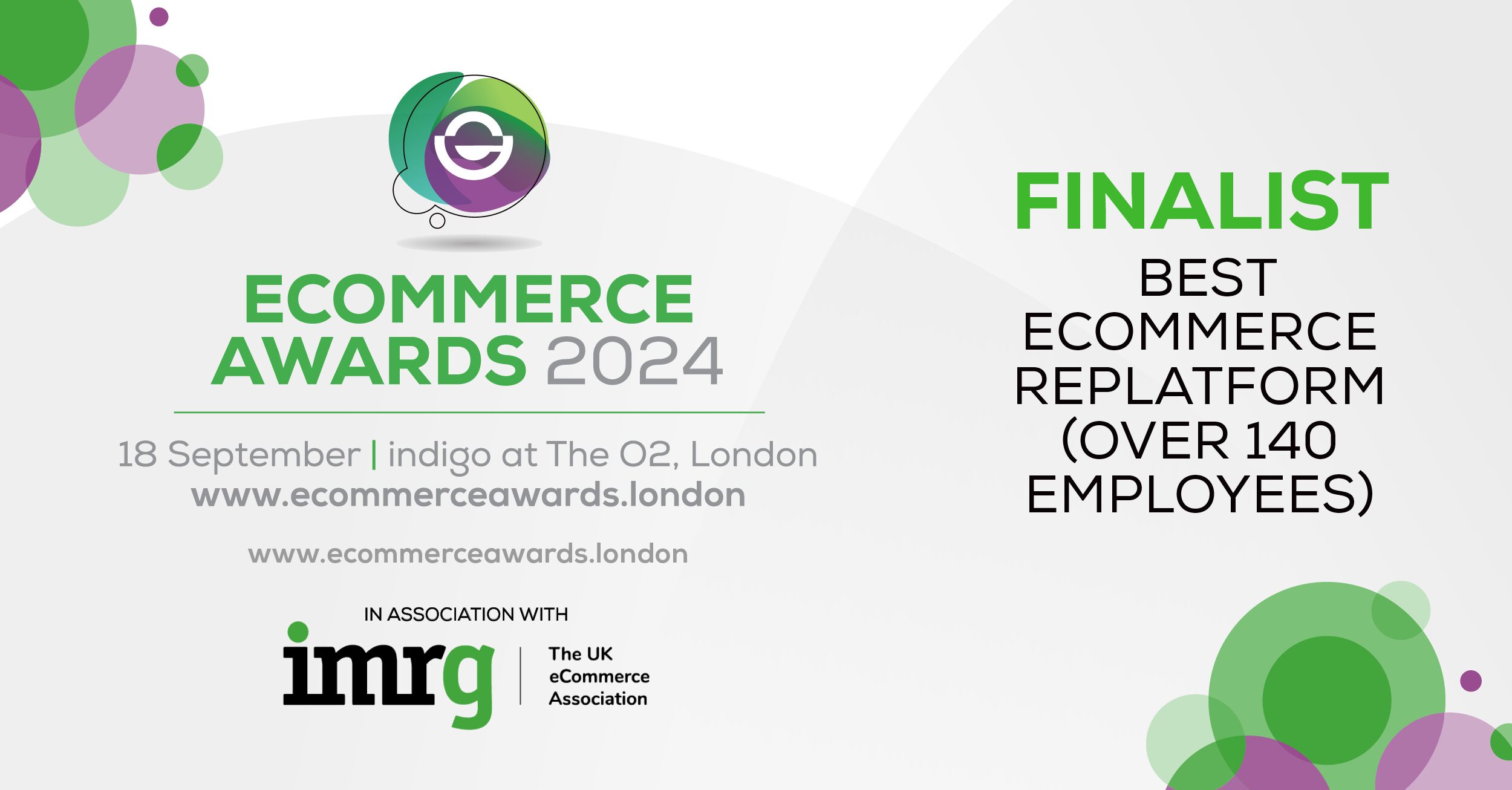 Cloudfy finalist for 2024 ecommerce Awards Best ecommerce Replatform