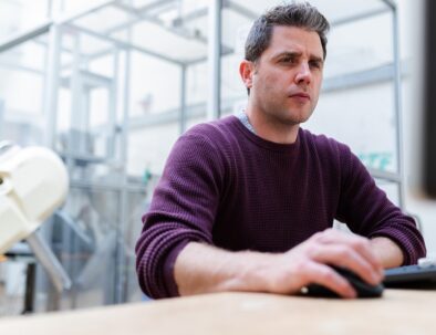 man using computer mouse