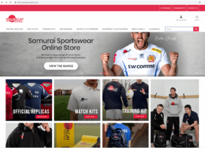 Samurai Sportswear ecommerce site enhanced by Cloudfy platform